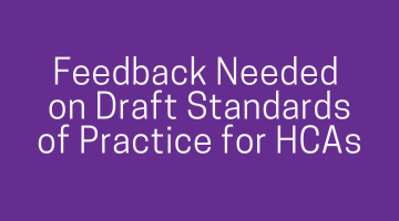Feedback Needed for HCA Standards of Practice